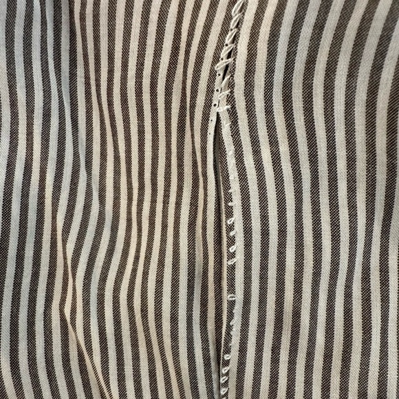 Gibson Latimer Striped Blouse Oversized Large Tie back Layered Sleeves - Picture 10 of 11